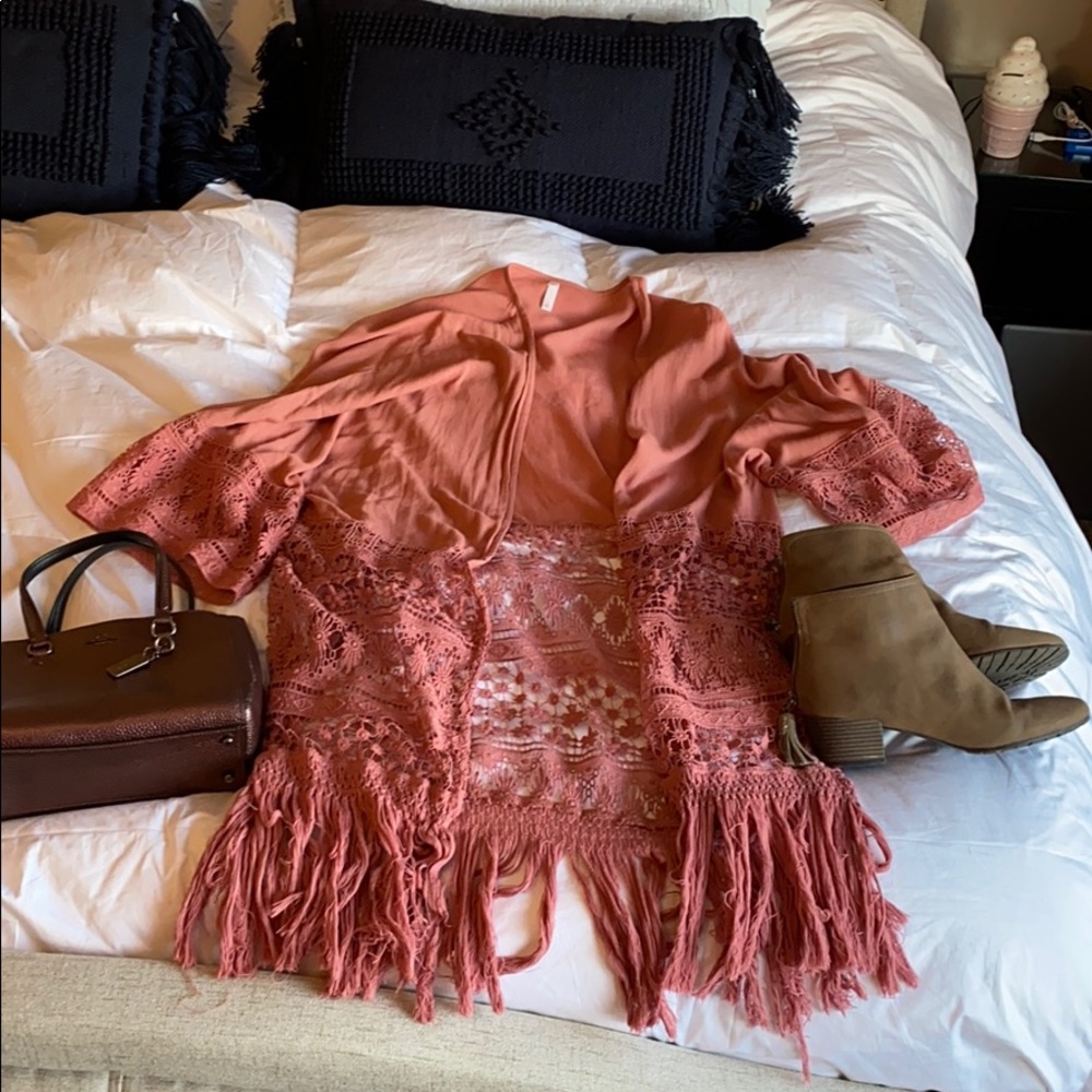 Fringe Kimono Rose L